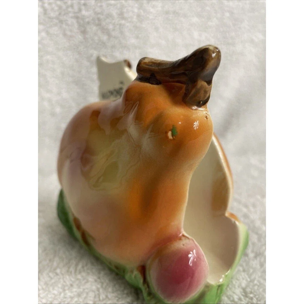 Vtg Ucago Japan Pear  Fruit Napkin Holder Ceramic Kitch 1960s MINT